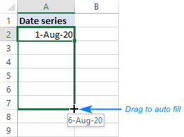 code for listing dates in succession excel for mac